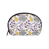 Premium Gray-Yellow Lemon Women’s Travel Cosmetic