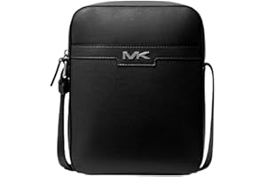 Michael Kors Men's Medium Crossbody Leather Cooper Flight Bag (Black)