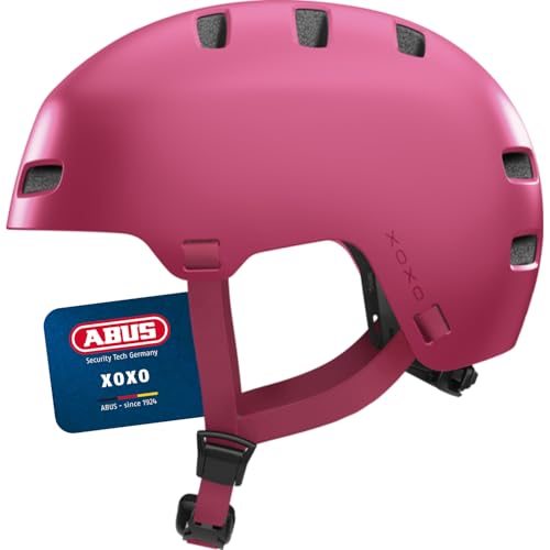 ABUS Fahrradhelm XOXO, Cityhelm im Skater-Look, Größe M, Mono rot