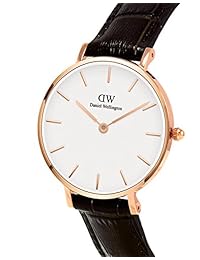 Daniel Wellington 'Classic Petite de cuarzo reloj Casual de oro y piel, color: café (modelo: dw00100232)