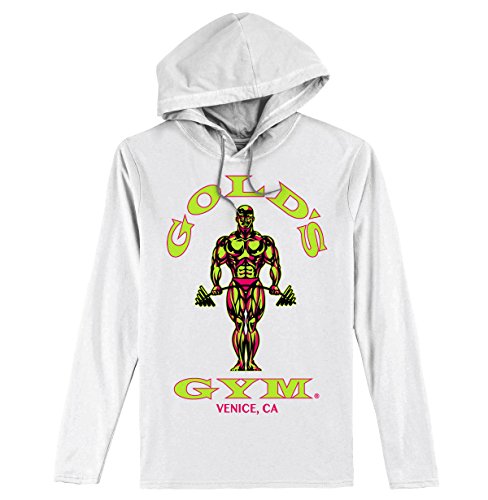 Tee Luv Gold s Gym Hooded Tee Shirt - Long Sleeve Golds Gym Hooded Shirt (XX-Large)
