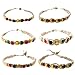 6 PCS Hemp Bracelet Set for Men 6 PCs - Rasta Bracelets Pack with Jamaican Color Beads - Handmade - Braided with Natural Rope - Mens Reggae Theme Surfer Summer Jewelry