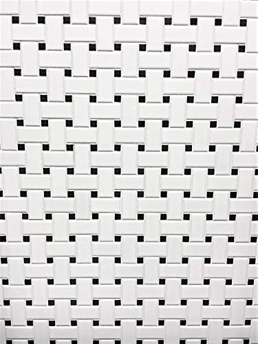 Squarefeet Depot 1x2 Matte Finish White and Black Basketweave Porcelain Mosaic Walls and Floors - Thumbnail 2