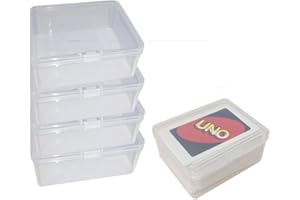 DKAOVH 4PCS Plastic Game Card Storage Box, UNO Card Case, playing card box, High Capacity Playing Card Case (NO Cards)