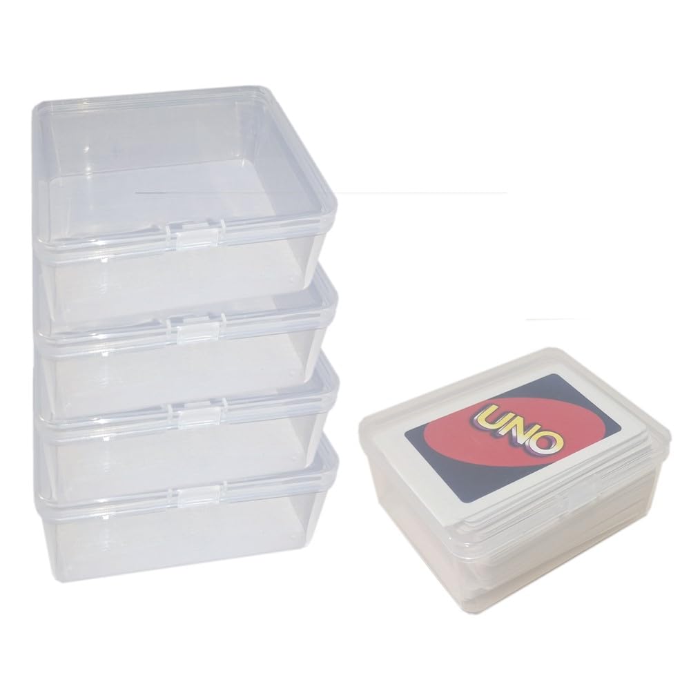 Photo 1 of DKAOVH 4PCS Plastic Game Card Storage Box, UNO Card Case, playing card box, High Capacity Playing Card Case (NO Cards)