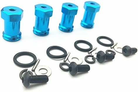 12mm Wheel Hex Hub Extended Drive Adapter 1/10 RC Crawler Car Upgrade Aluminum Alloy for 1/10 Axial SCX10 /Wraith (Blue 4psc)