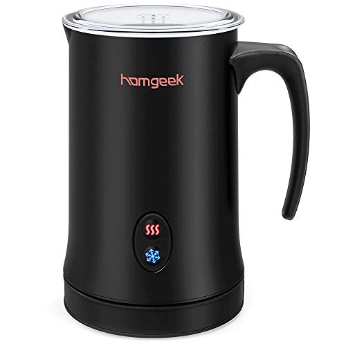 Electric Milk Frother, Homgeek Automatic Milk Frother & Warmer with Hot or Cold Function,300ML Stainless Steel Milk Steamer for Cappuccinos, Lattes, Hot Chocolate, Matcha