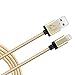 iPhone 7 Charge, Cambond 6.6ft Nylon Braided Lightning to USB Charging Cable Cord for iPhone 7/7 Plus / 6s / 6s Plus / 6/6 Plus / 5s / 5c / 5, iPad Air, Mini, iPad Pro, iPad 4th (Solid Gold)