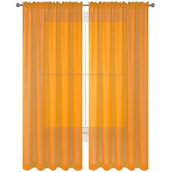 WPM WORLD PRODUCTS MART Drape/Panels/Treatment Beautiful Sheer Voile Window Elegance Curtains for Bedroom & Kitchen, 57