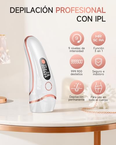 Haarlosy Pulsed Light Epilator, Ultimate Laser Epilator - 9 Energy Levels, 2 Modes, IPL Hair Removal for Armpits, Bodies, Men, Women, Home Salon, 999,999 Flashes IFE05