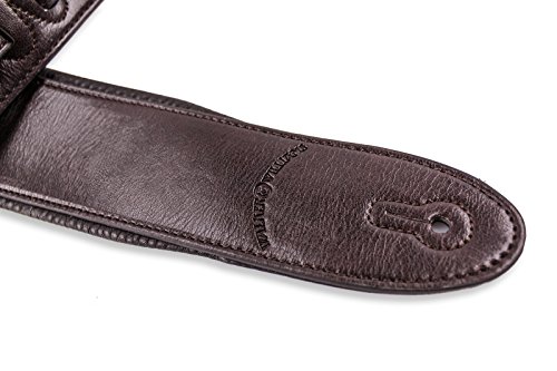 Walker & Williams G-24 Rich Cognac Brown Guitar Strap with Padded Glove Leather Back - Thumbnail 4