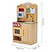 Teamson Kids Little Chef Florence Classic Interactive Wooden Play Kitchen with Accessories and Storage Space for Easy Clean Up, Wood Grain with Red and Yellow Accents