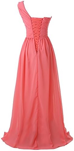 Kiss Dress Women's Long Bridesmaid Dresses One Shoulder Chiffon Evening Gowns