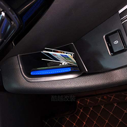 2PCS Plastic Black Interior Front Door Armrest Organizer Tray Storage Box for Jaguar F-Pace X761 2016-2018 (Only for Left Handle Drive)