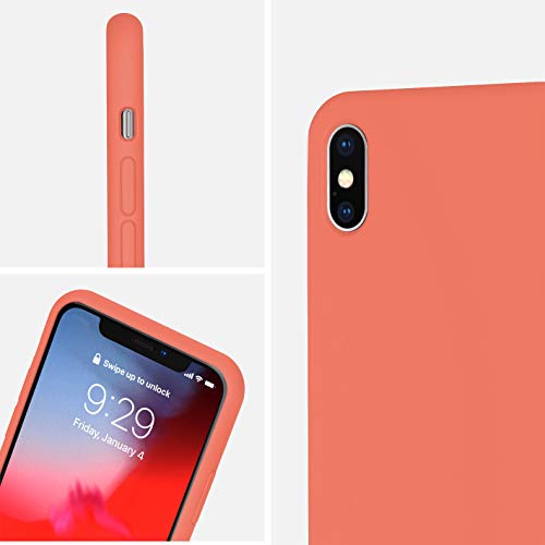 IVSUN Case for iPhone Xs Max 6.5-Inch Liquid Silicone 360 Full Protection Rubber Gel Cover Slim [ Anti-Fingerprint ] [ Scratch-Resistance ] [ Smooth Touch Feeling ] - Nectarine - Thumbnail 5