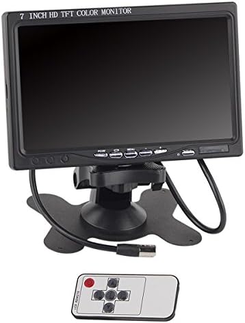 Gontang 7 inch High Resolution 1024600 TFT LCD Screen Display monitor for Raspberry Pi 3B B+ With HDMI VGA Input DVD VCR Car Rearview Headrest monitor with Remote HDMI Cable