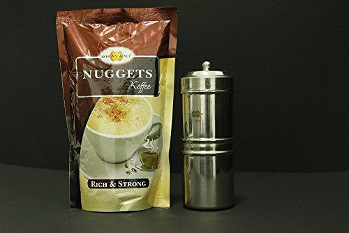 Bhavani Nuggets Authentic Filter Coffee powder 250g + Traditional Drip filter coffee maker size 1 - 3 cups