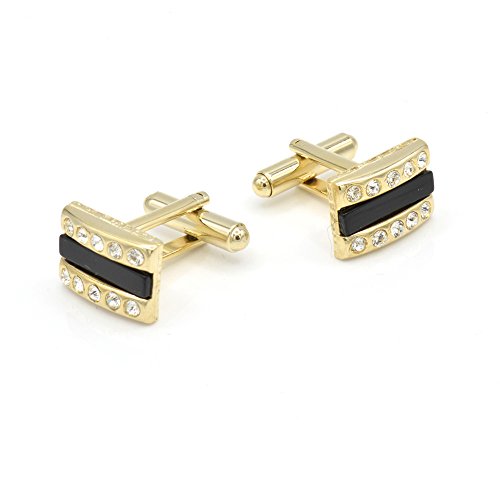JJ Weston Crystal and Onyx Cufflinks. Made in the USA