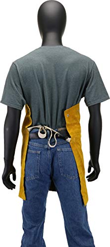 West Chester IRONCAT 7001 Heat Resistant Split Cowhide Leather Welding Bib, 20" Length