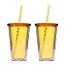 Cupture Beehive Orange/Honey color Insulated Double Wall Tumbler Cups - 16 oz, 2 Pack