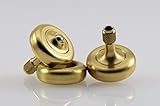 Lambda Solid Brass, Stainless Tipped Spinning Top