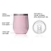 Corkcicle 12 oz Triple-Insulated Stemless Glass (Perfect for Wine) - Gloss White
