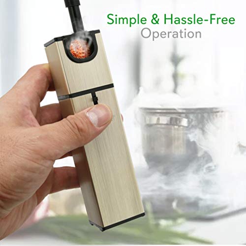 Portable Handheld Mini Food Smoker - Pro Hand Held Smoking Gun, Smoke Infuser Box Machine w/ Filter, Works w/ Wood Chips, Tea, Herbs, For BBQ, Meat, Veggies, Fruit, Cocktail Drink - PKSMKR25