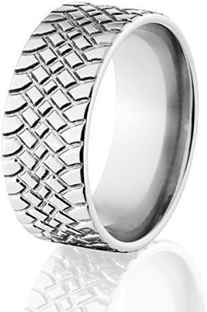 Cobalt Chrome Mens Wedding Bands Tire Ring Usa Made Tire Tread