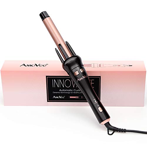 AmoVee Automatic Curling Iron Curling Wand Innovative 1" Rotating Curler with Ceramic Tourmaline Barrel, Dual Voltage, Carry Pouch Included - Thumbnail 7