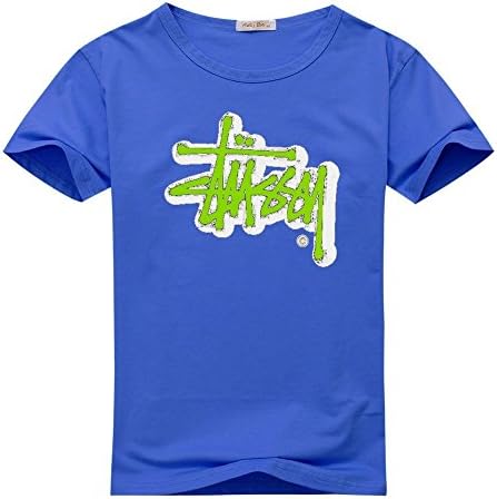 Stussy logo For Men's Printed Short Sleeve Tee Tshirt X-Large Blue