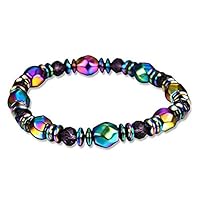 Amlaiworld Fashion Bracelet Jewelry Boy Girl Charm Bracelet Colorful Magnet Jewelry Unisex Magnetic Hematite Bracelets (Free, Multicolor)