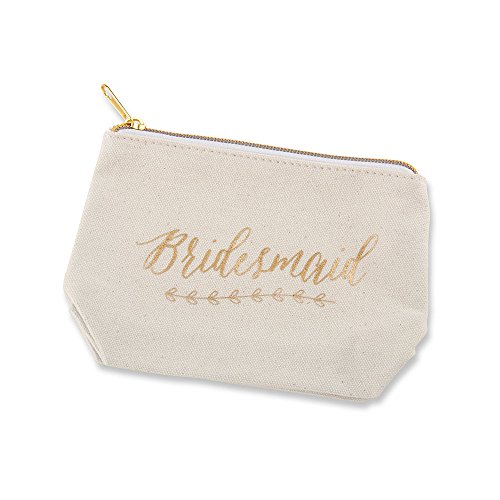 Kate Aspen Gold Foil Bridesmaid Canvas Makeup Bag