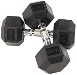 BalanceFrom Rubber Encased Hex Dumbbell in Pairs or