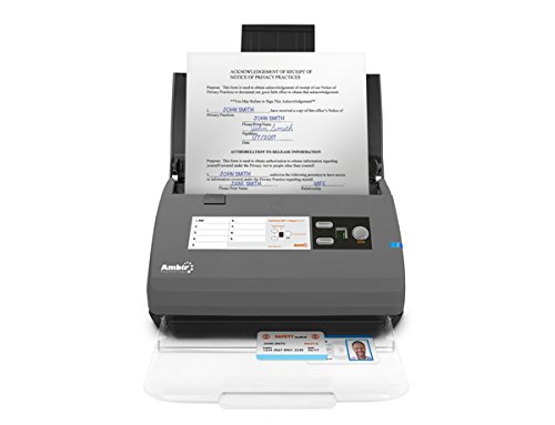 Ambir ImageScan Pro 820ix (DS820ix-AS) High-Speed Duplex Document and ID Scanner with Automatic Document Feeder and 20 Pages per Minute Scanning (Includes AmbirScan ADF Software and Twain Driver)