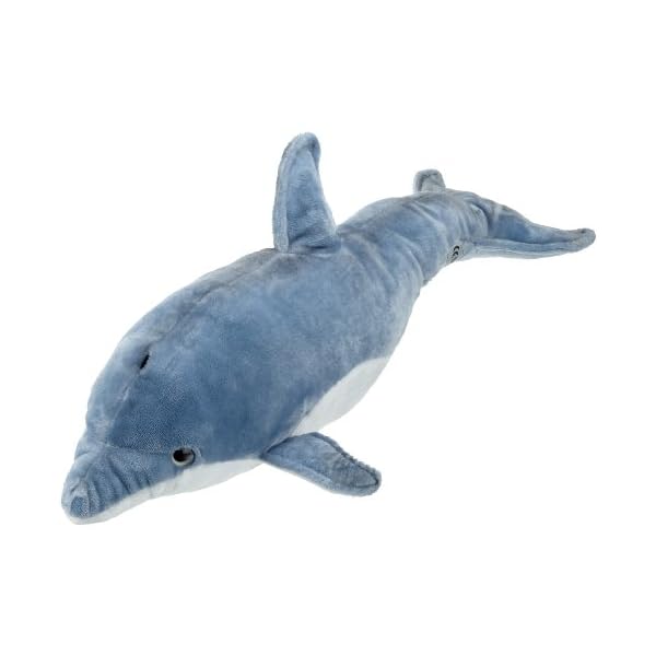 Bauer Spielwaren "Blickfänger" Delfin: Flauschiges Kuscheltier aus extraweichem Plüsch in Blaugrau, detailgetreu, waschbar, 50 cm (14074)