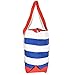 DALIX Striped Boat Bag Premium Cotton Canvas Tote in Red White Royal Blue