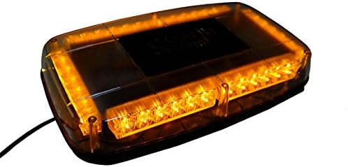 Supreme Lighting SL-0360A 12 volt amber color LED mini light bar with magnetic base, cigarette plug