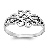 VE-01006 Sterling Silver Celtic Band Ring (8)