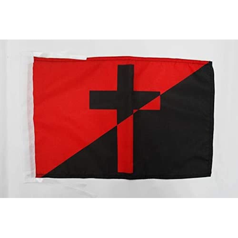 AZ FLAG - Christian anarchism Flag - 18'' x 12'' - 100% Polyester anarchist Small Banner with Two Cords - Fade Resistant - Vivid Colors - 18x12 in - 45x30 Cm — image 1