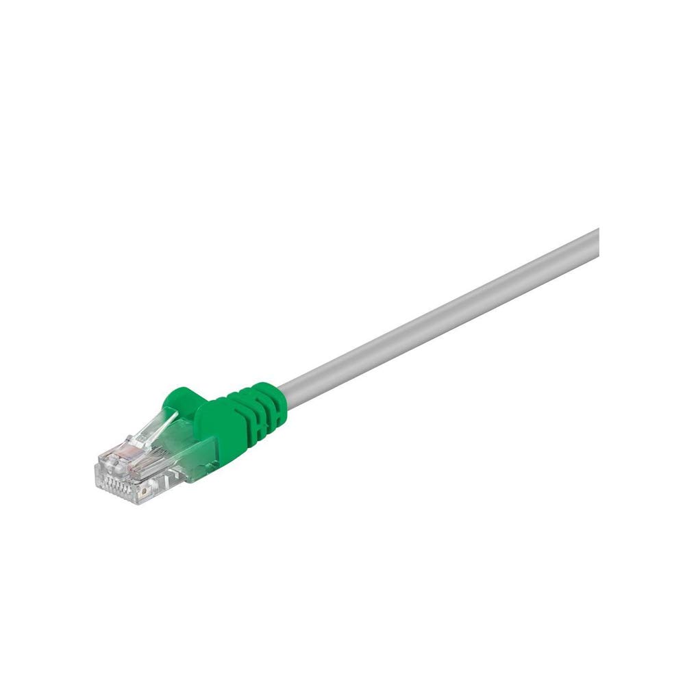 Goobay 68860 CAT 5e Crossover-Patch Cable, U/UTP, Grey/Green, 0.5m Length