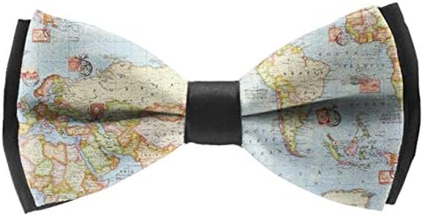 Formal Atlas World Map Blue Adjustable Men Boy Neck Tie Bowties Gift
