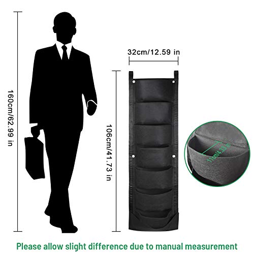 KORAM 7 Pockets Wall Hanging Planter, Upgraded Vertical Garden Planter Deeper and Bigger for Indoor & Outdoor Planting Home Balcony Yard Decoration Better Waterproof