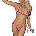 Womens Mini Halterneck Rhinestone Tie Sides Bikini G-String Lingerie Sets (Set 1)