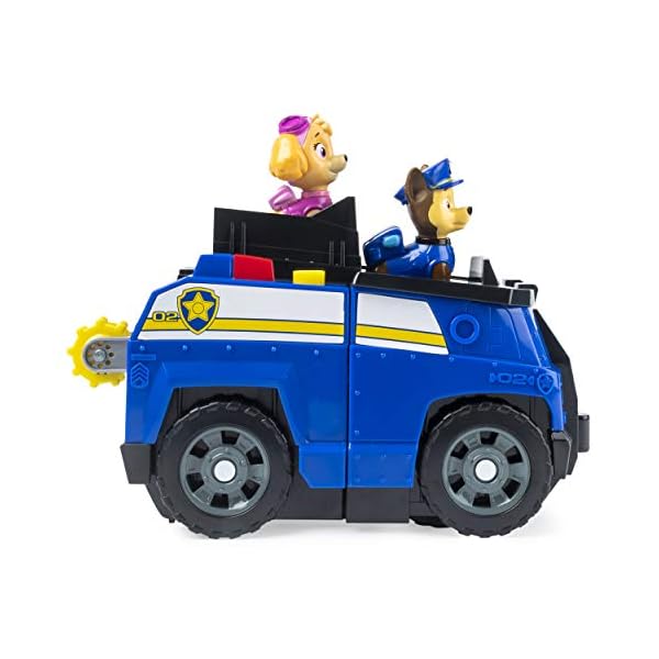 PAW PATROL Chase Split-Second 2-in-1 Transforming Police Cruiser Vehicle with 2 Collectible Figures