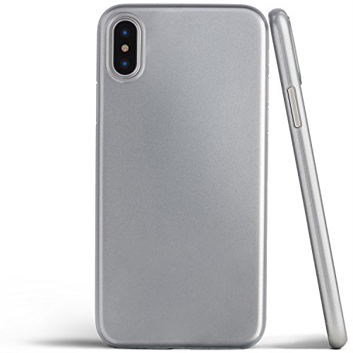totallee iPhone X Case, Thinnest Cover Premium Fit Ultra Thin Light Slim Minimal Anti-Scratch Protective - For Apple iPhone X Special Edition (Silver Metallic)