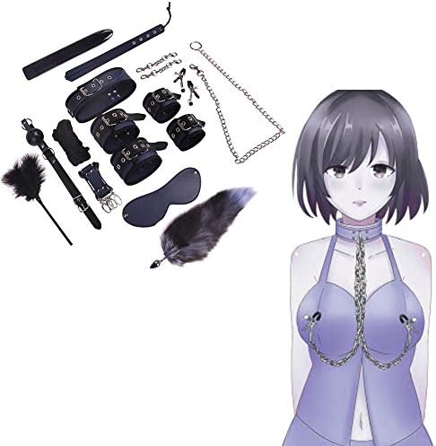 sanguiner 12PCS Set Nylon Leather Suit Sexy Toy Suit Plush Special Bundled Binding Nylon Leather SM Kit for Adult Sexy Suit Sexy Toys