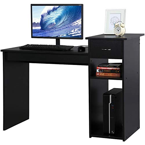 Topeakmart Small White Computer Desk with Drawers