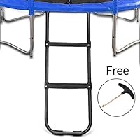 Gardenature Trampoline Ladder-2 Steps Wide-Step Ladder-Black