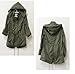 Taiduosheng Women's Army Green Anorak Jacket Lightweight Drawstring Hooded Military Parka Coat M