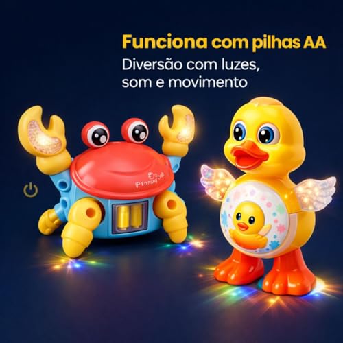 Kit Brinquedos Pato Dançante Caranguejo Fujão Infantil Aleatório